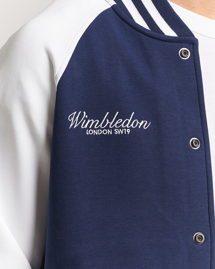 Men | Sweaters & Knitwear | Polo Ralph Lauren | Wimbledon Double Knit Baseball Sweatshirt Navy/White
