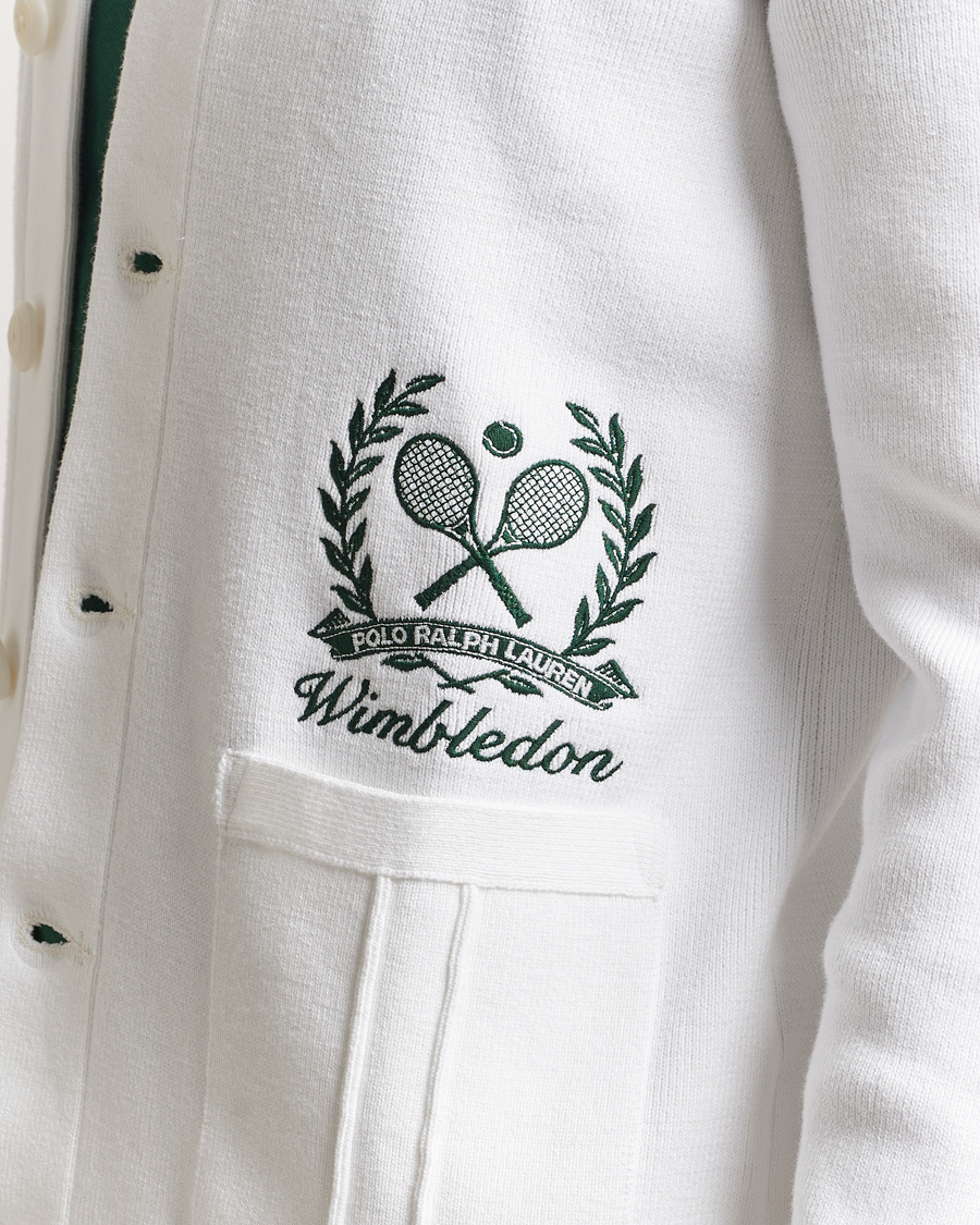Men | Sweaters & Knitwear | Polo Ralph Lauren | Wimbledon Cotton Cardigan Ceramic White