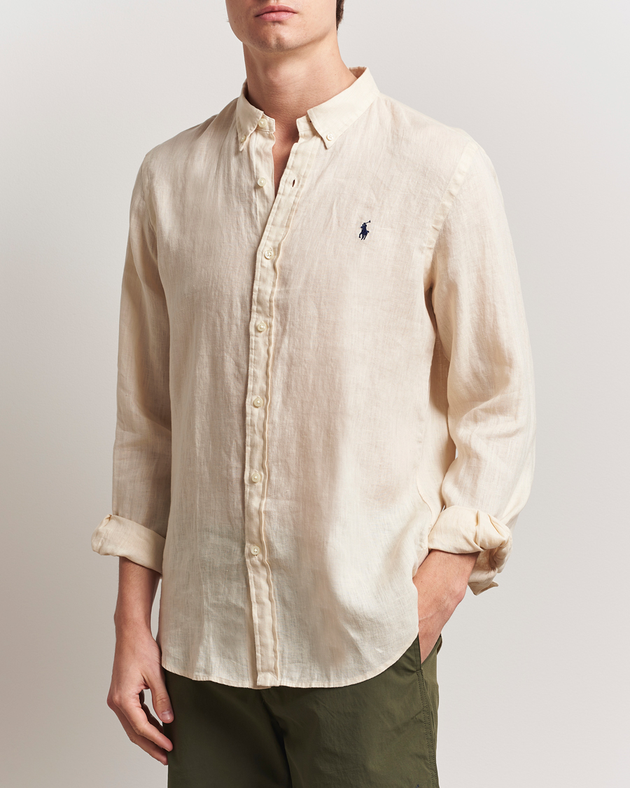 Men | Shirts | Polo Ralph Lauren | Slim Fit Linen Shirt Full Cream