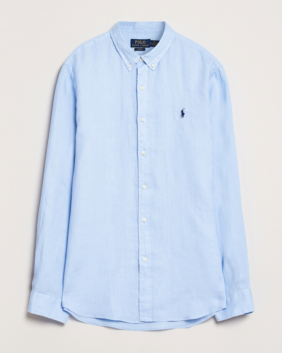 Men | Shirts | Polo Ralph Lauren | Slim Fit Linen Shirt Office Blue
