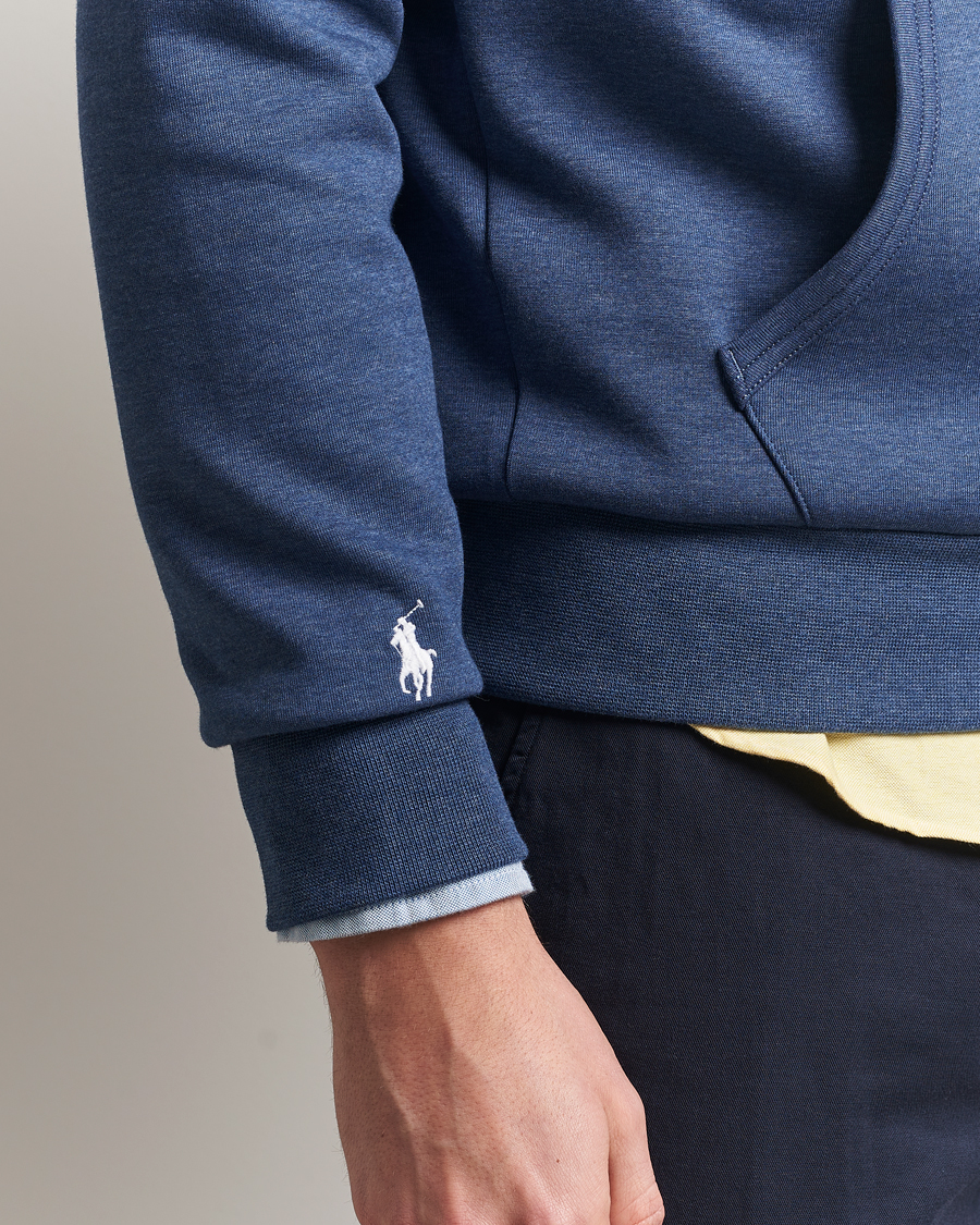 Men | Sweaters & Knitwear | Polo Ralph Lauren | Center Logo Hoodie Derby Blue Heather