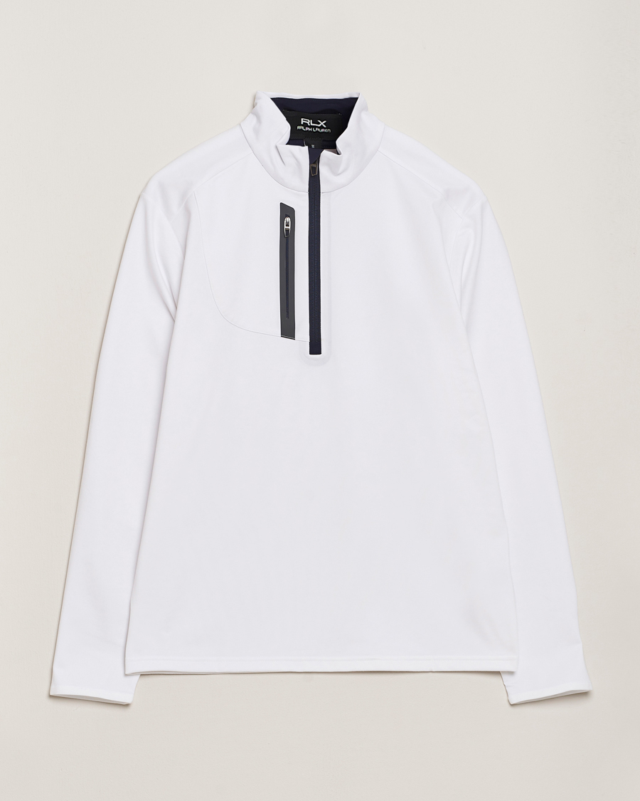 Men | Sweaters & Knitwear | RLX Ralph Lauren | Luxury Jersey Half Zip Ceramic White