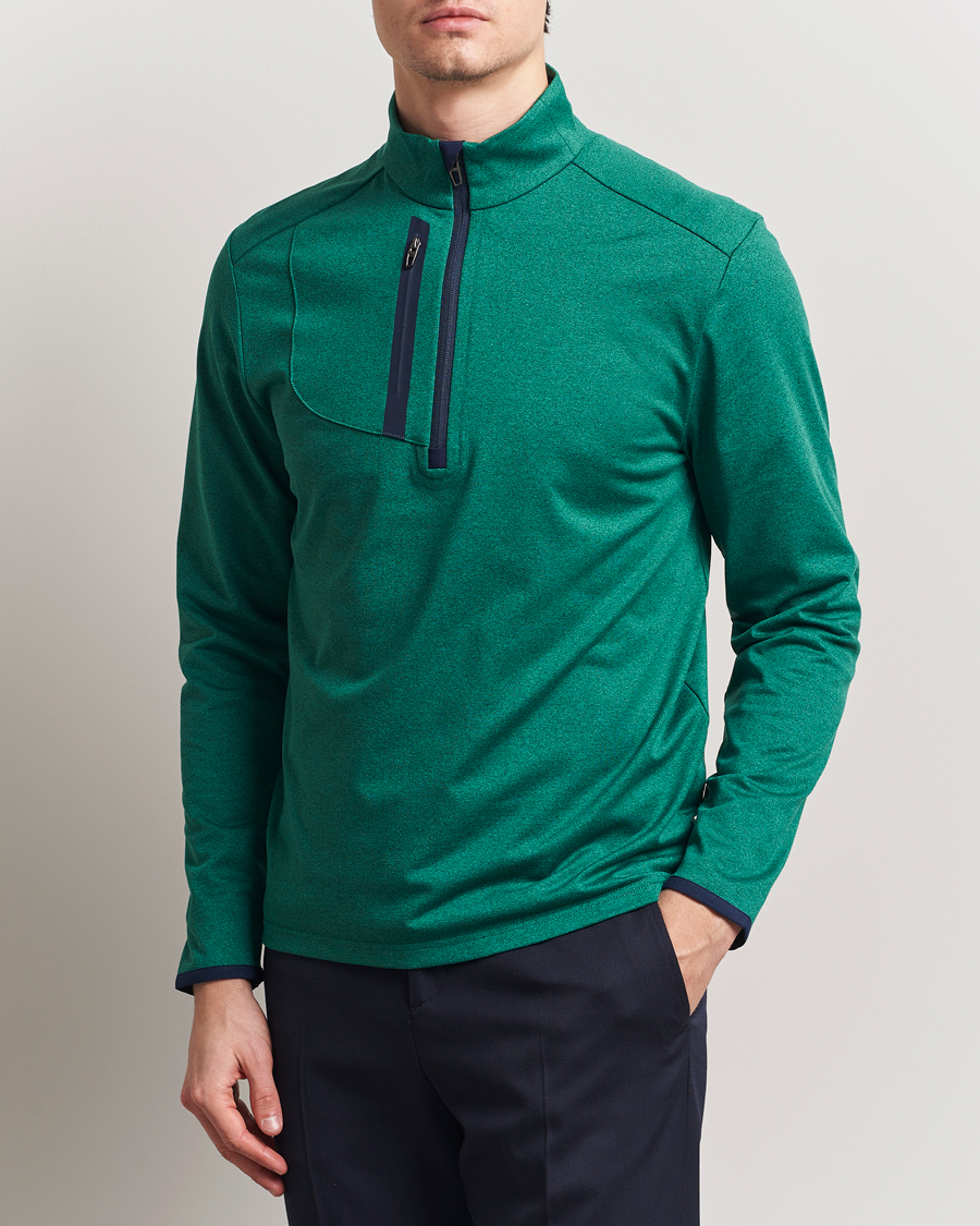 Men | Sweaters & Knitwear | RLX Ralph Lauren | New Lux Performance Half Zip Vermont Green Heather
