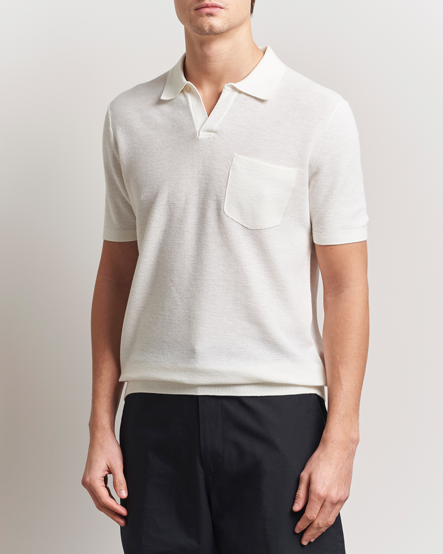 Men | Sweaters & Knitwear | RLX Ralph Lauren | Cotton Coolmax Pocket Polo White Splash