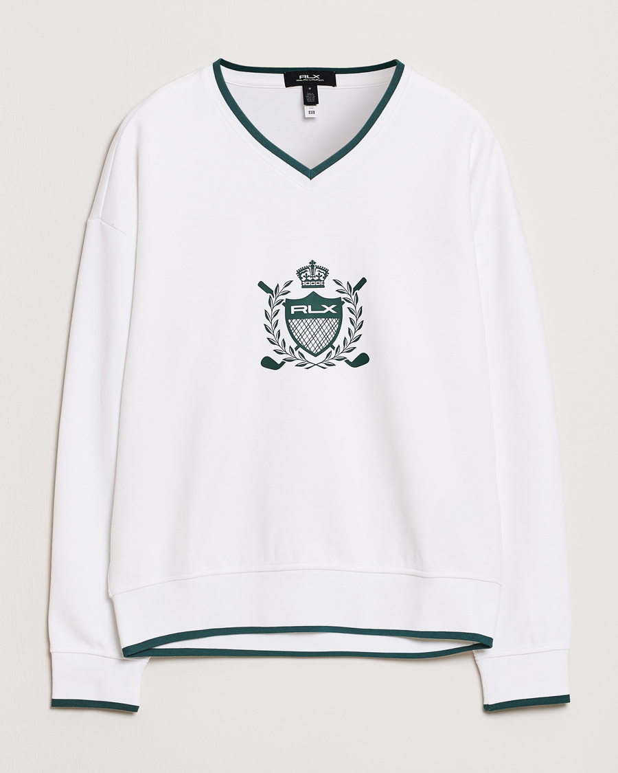 Men | Sweaters & Knitwear | RLX Ralph Lauren | Active Sweatshirt Ceramic White/Kelly Green