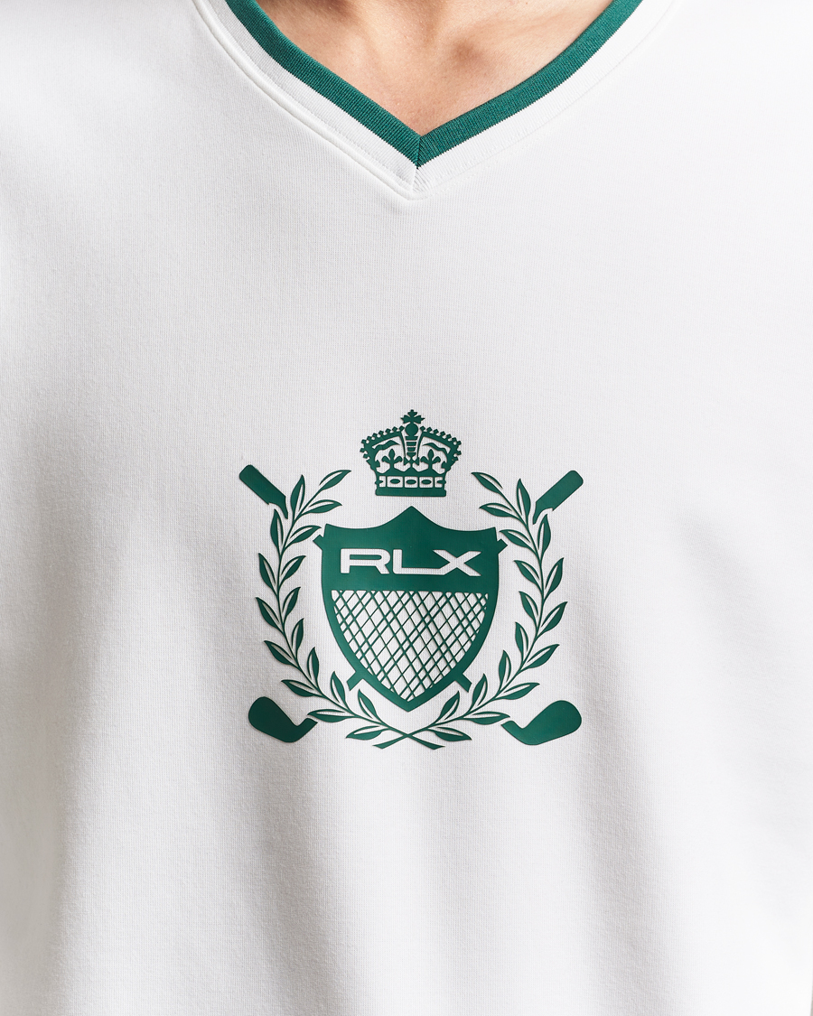 Men | Sweaters & Knitwear | RLX Ralph Lauren | Active Sweatshirt Ceramic White/Kelly Green