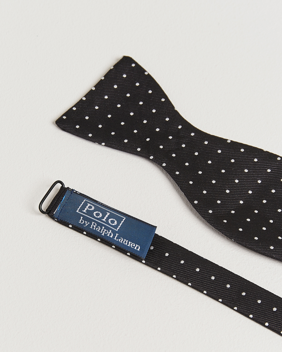 Men | Polo Ralph Lauren Silk Self Tie Dot Bow Tie Black/White | Polo Ralph Lauren | Silk Self Tie Dot Bow Tie Black/White