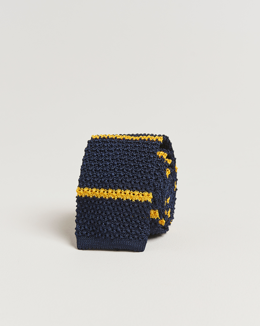 Men | Ties | Polo Ralph Lauren | Knitted Striped Tie Navy/Gold