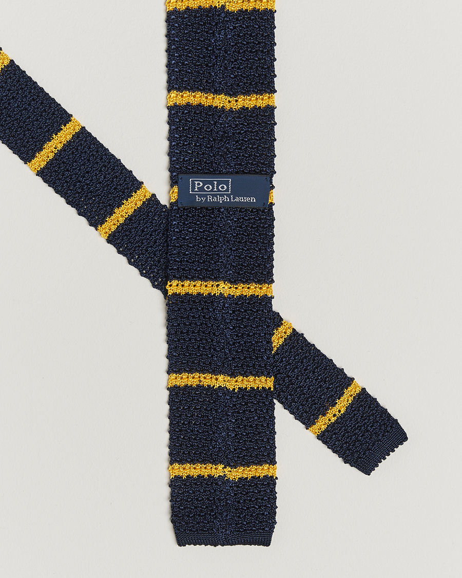 Men | Ties | Polo Ralph Lauren | Knitted Striped Tie Navy/Gold