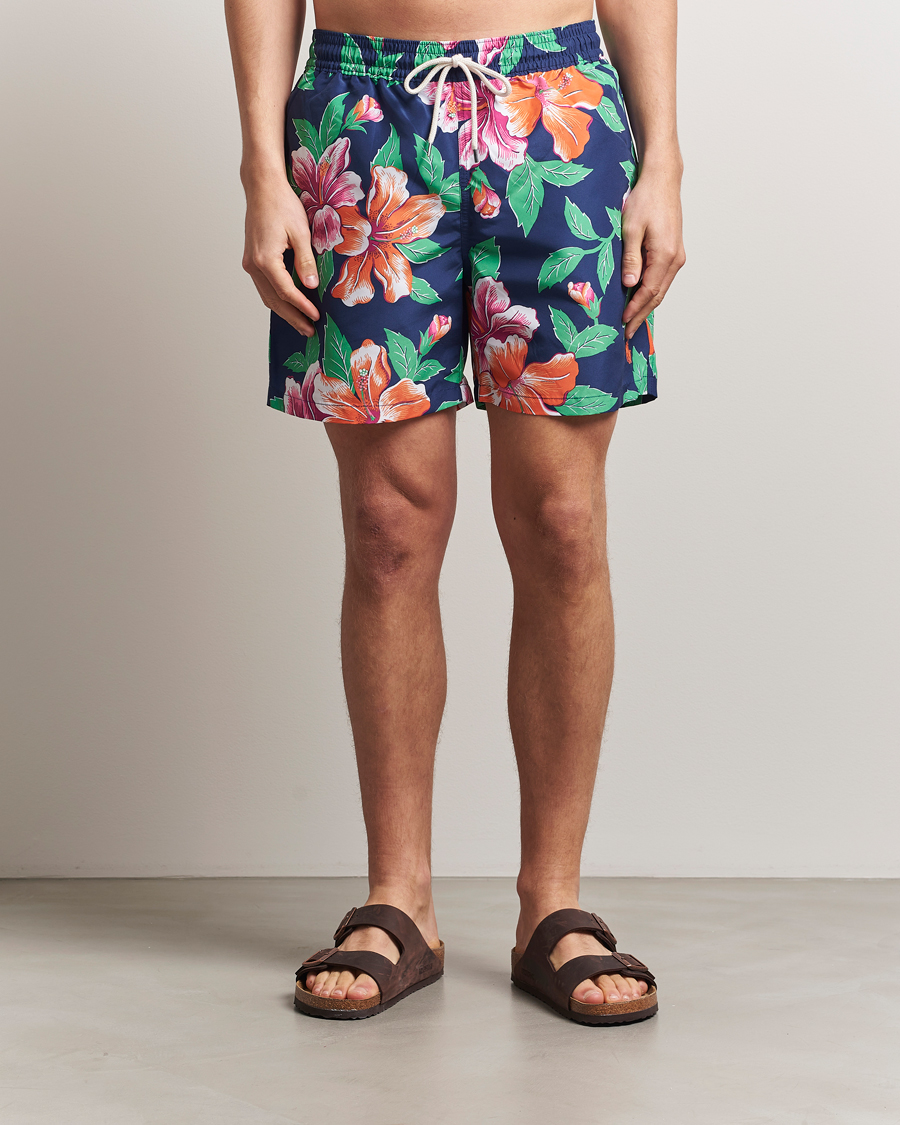 Men | Swimwear | Polo Ralph Lauren | Traveler Recycled Swimshorts Iconic Hibiscus Navy