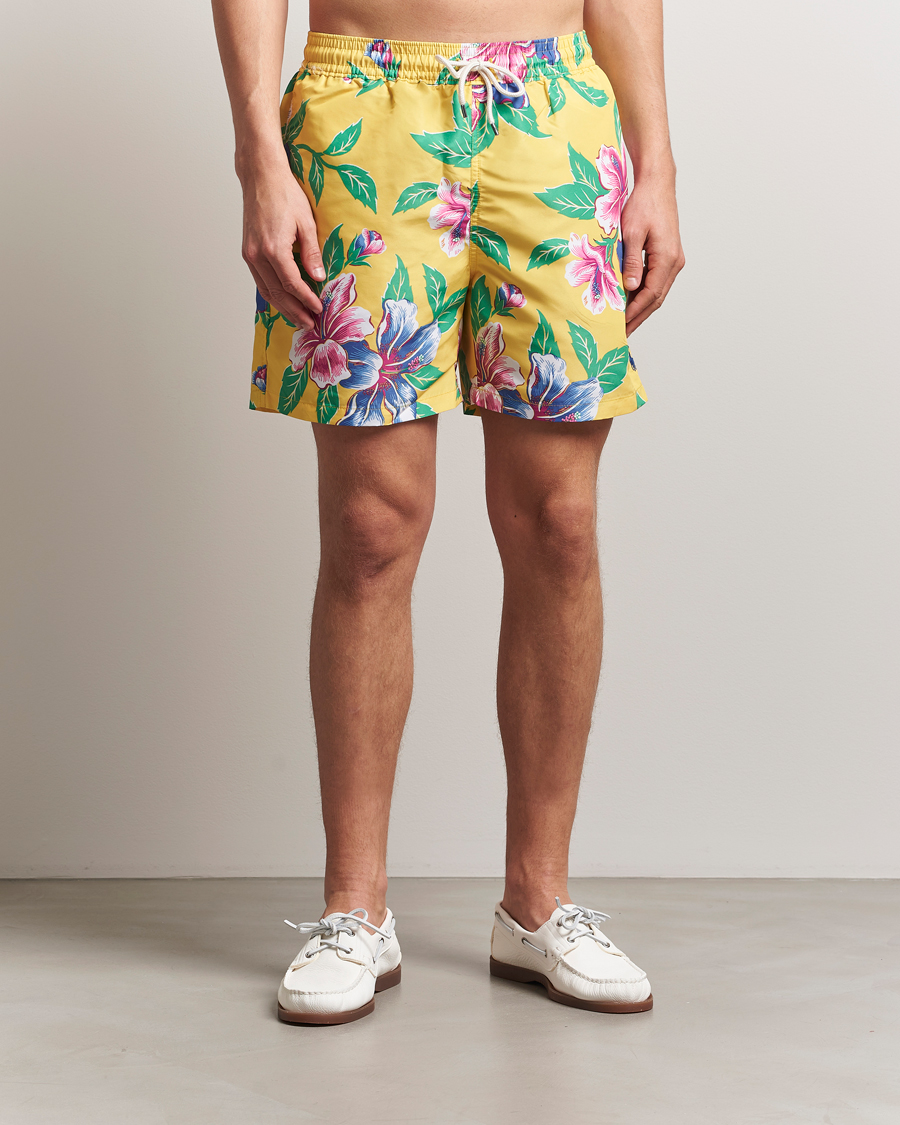 Men | Swimwear | Polo Ralph Lauren | Traveler Recycled Swimshorts Iconic Hibiscus Yellow