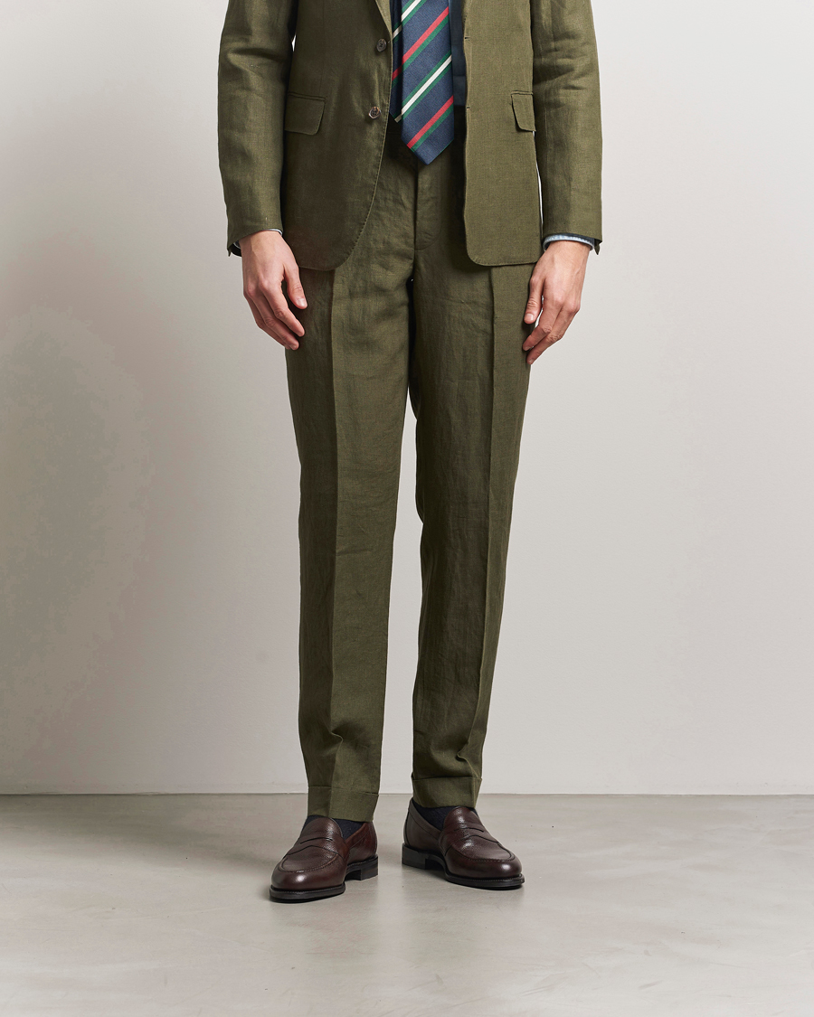 Men | Trousers | Polo Ralph Lauren | Linen Pleated Trousers Armadillo