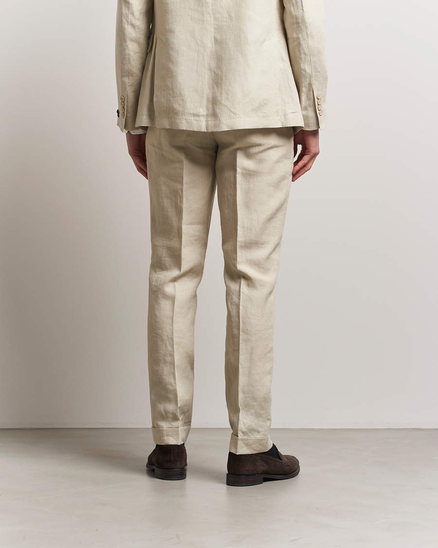 Men | Trousers | Polo Ralph Lauren | Linen Pleated Trousers Spring Beige