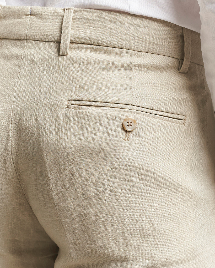 Men | Trousers | Polo Ralph Lauren | Linen Pleated Trousers Spring Beige