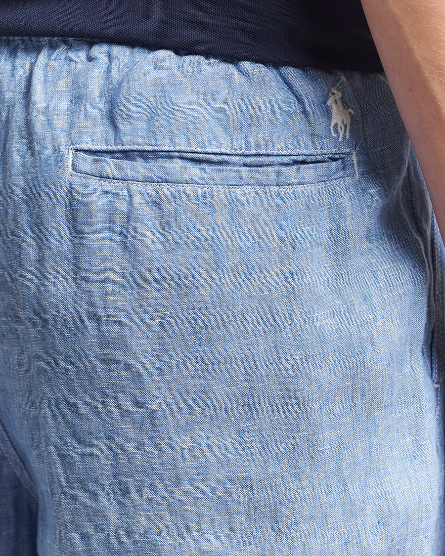 Men | Trousers | Polo Ralph Lauren | Pleated Chambray Linen Pants Blue