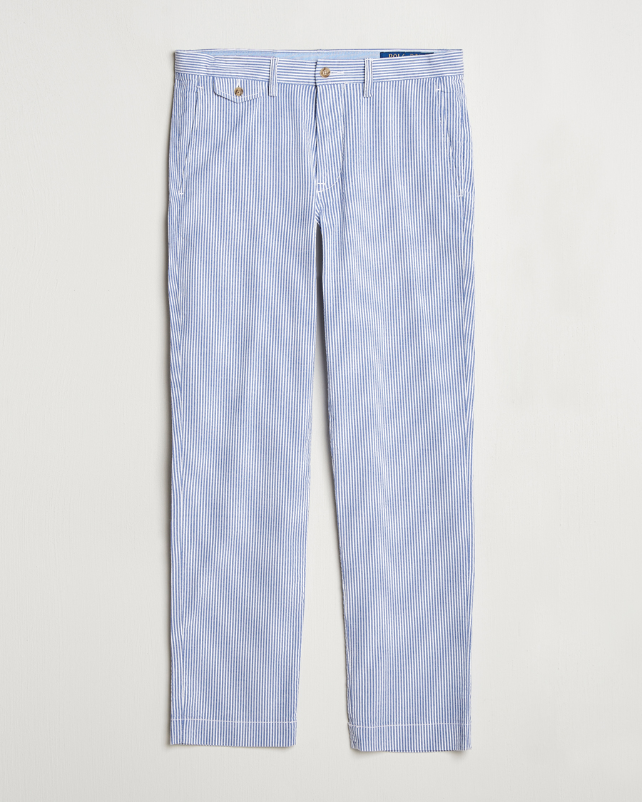 Men | Trousers | Polo Ralph Lauren | Bedford Seersucker Pants Blue/White