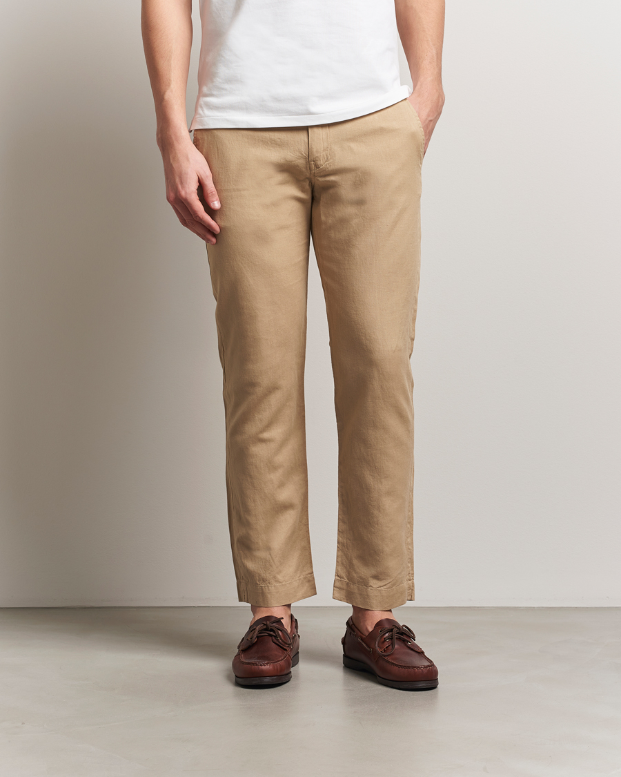 Men | Trousers | Polo Ralph Lauren | Cotton/Linen Bedford Chinos Coastal Beige