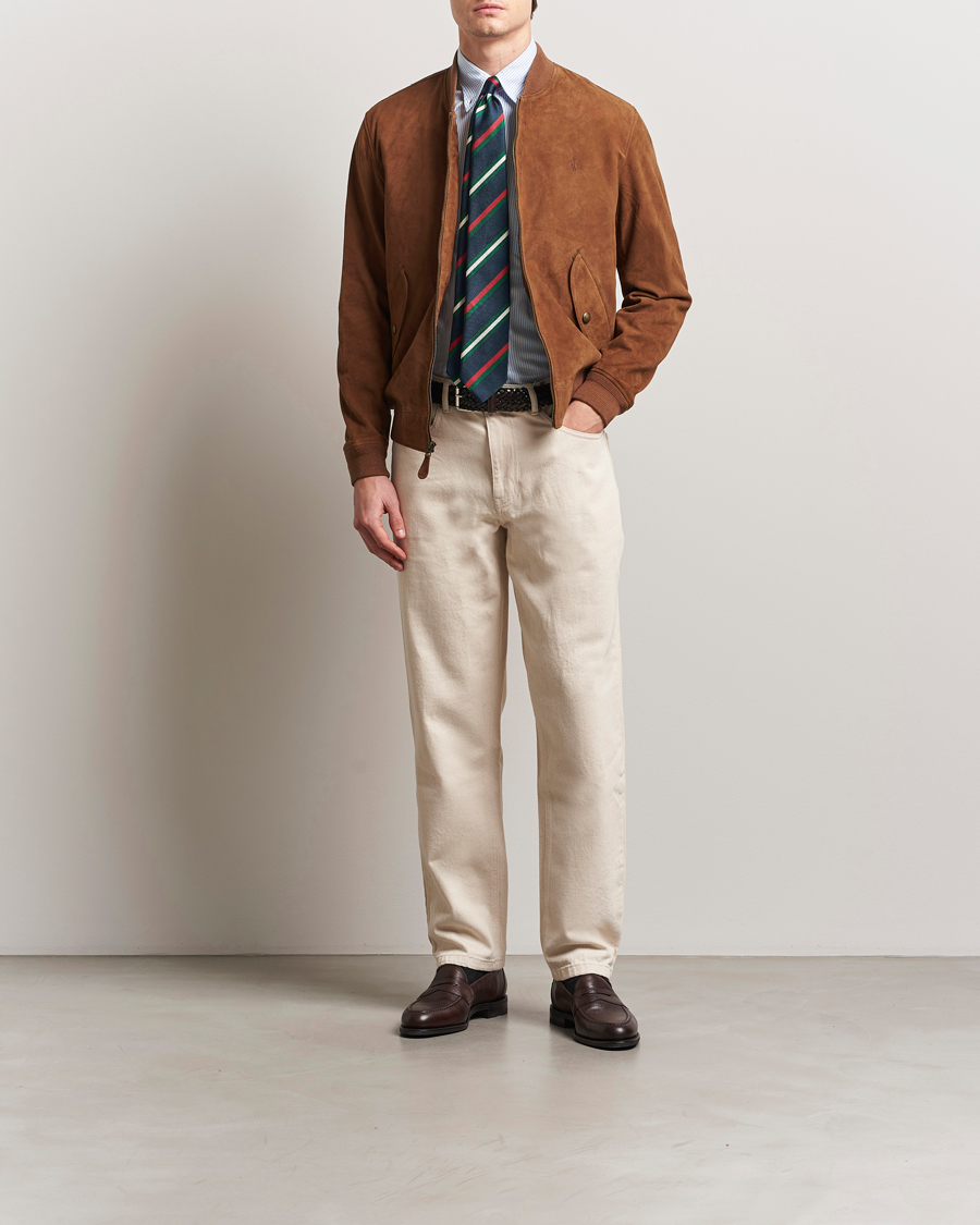 Men | Coats & Jackets | Polo Ralph Lauren | Bomber Jacket Suede Country Brown