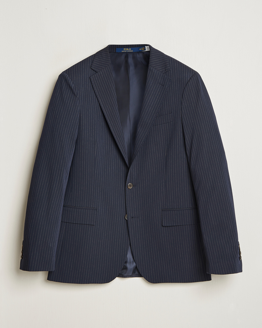 Men | Blazers | Polo Ralph Lauren | Twill Pinstriped Suit Jacket Navy/Grey