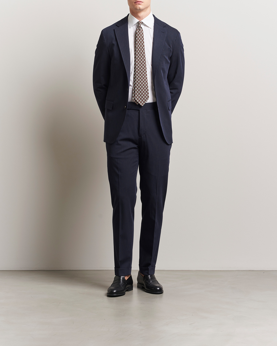 Men | Blazers | Polo Ralph Lauren | Twill Pinstriped Suit Jacket Navy/Grey