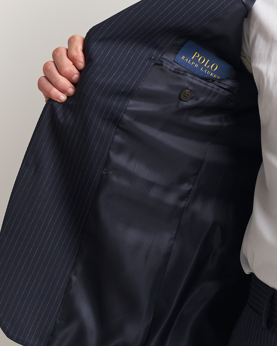 Men | Blazers | Polo Ralph Lauren | Twill Pinstriped Suit Jacket Navy/Grey