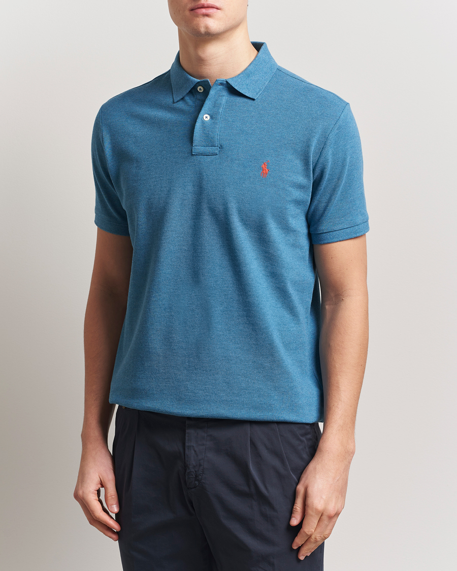 Men | Polo Shirts | Polo Ralph Lauren | Custom Slim Fit Polo Marine Heather