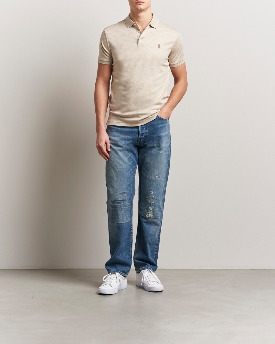 Men | Polo Shirts | Polo Ralph Lauren | Luxury Pima Cotton Polo Expedition Dune Heather