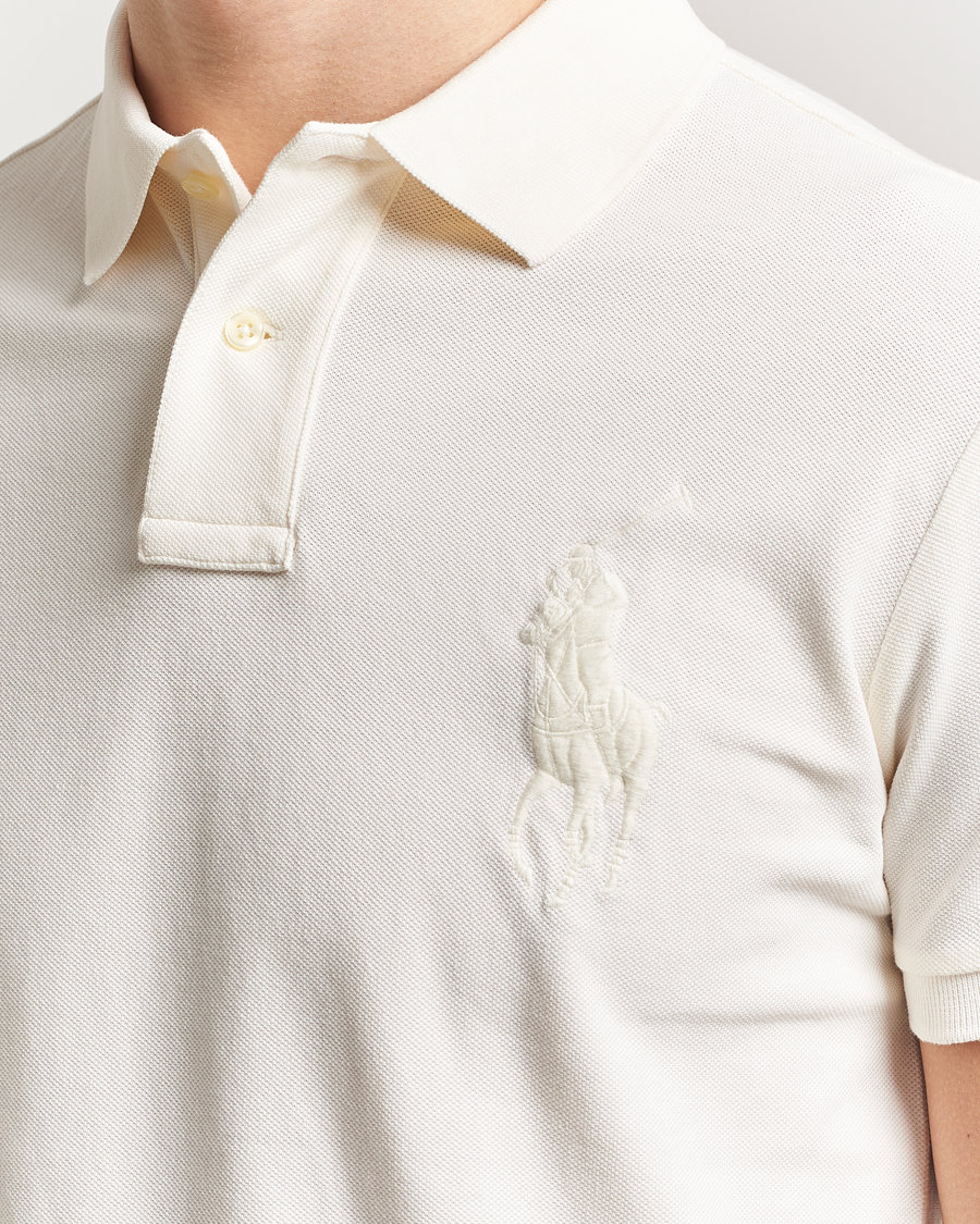 Men | Polo Shirts | Polo Ralph Lauren | Custom Slim Fit Mesh Polo Clubhouse Cream