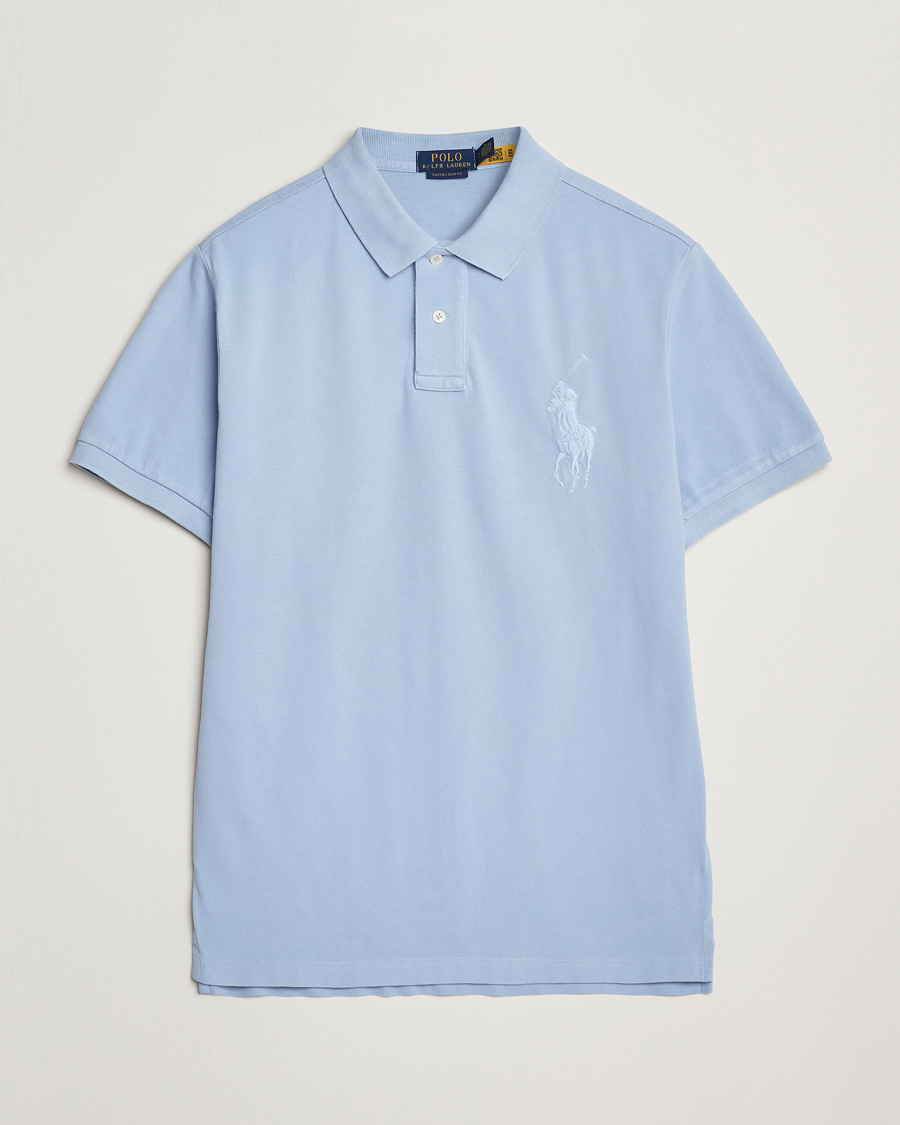 Men | Polo Shirts | Polo Ralph Lauren | Custom Slim Fit Mesh Polo Chambray Blue