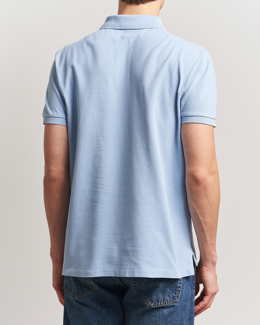 Men | Polo Shirts | Polo Ralph Lauren | Custom Slim Fit Mesh Polo Chambray Blue