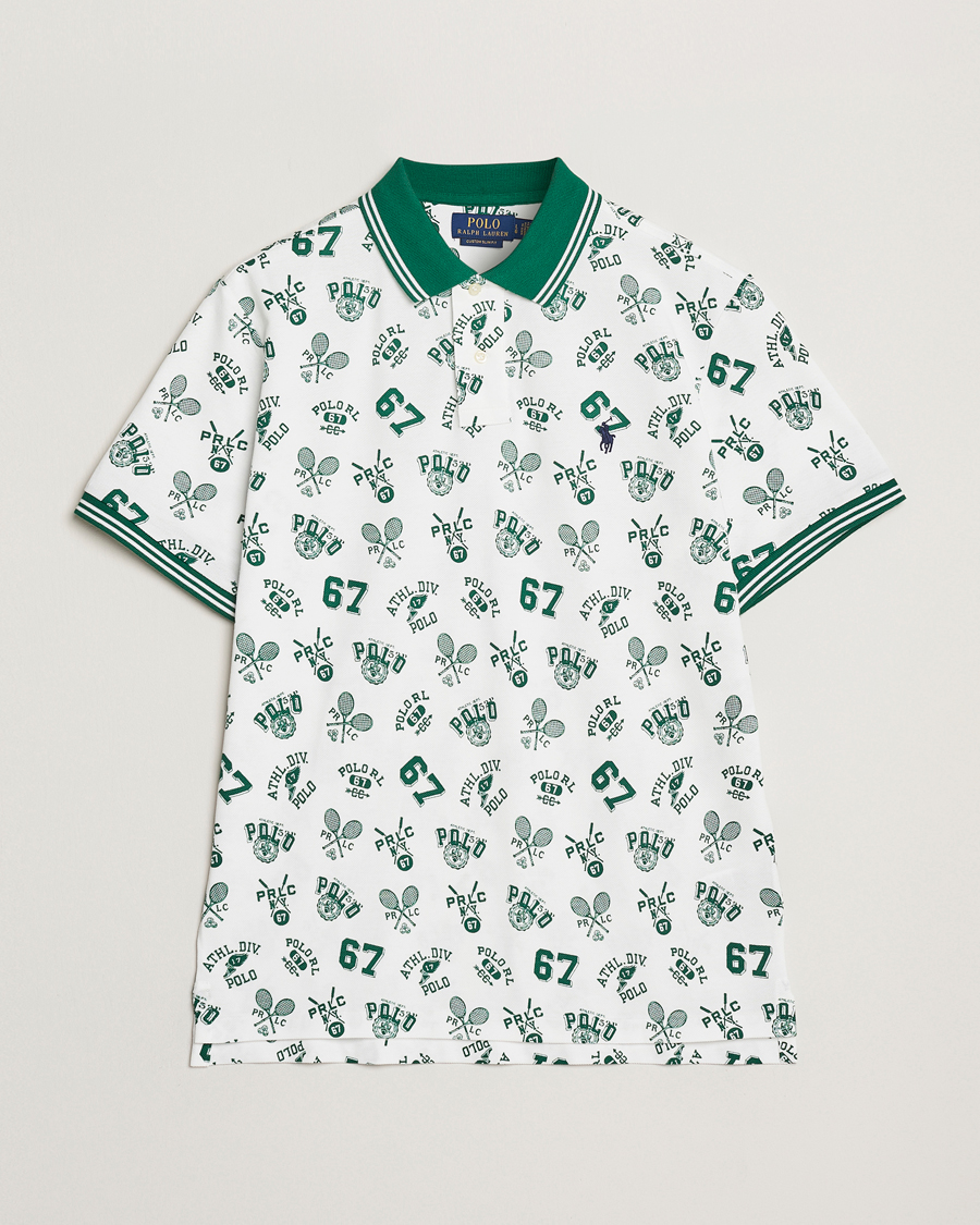 Men | Polo Shirts | Polo Ralph Lauren | Printed Mesh Polo Toss White