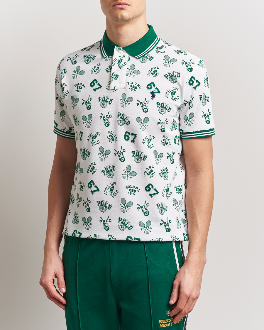 Men | Polo Shirts | Polo Ralph Lauren | Printed Mesh Polo Toss White