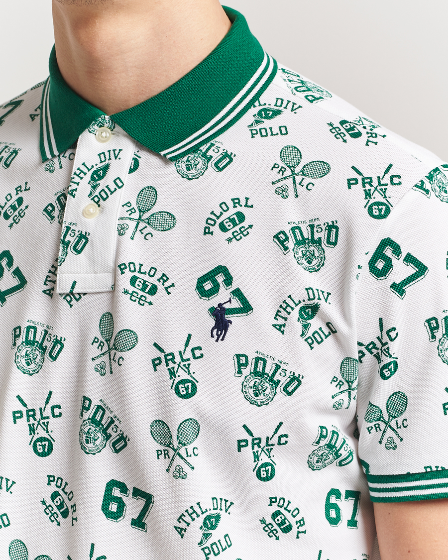 Men | Polo Shirts | Polo Ralph Lauren | Printed Mesh Polo Toss White