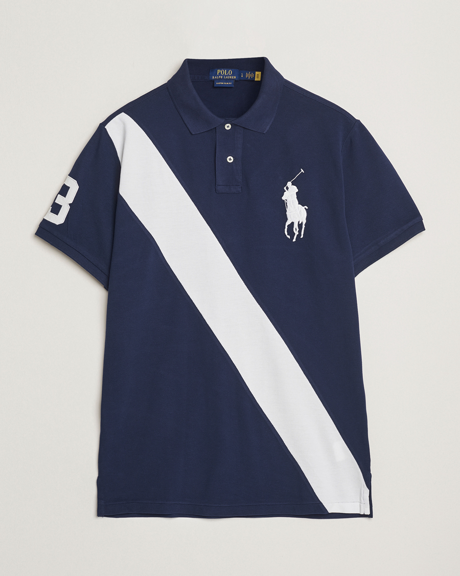 Men | Polo Shirts | Polo Ralph Lauren | Custom Slim Fit Big Pony Polo Newport Navy/White