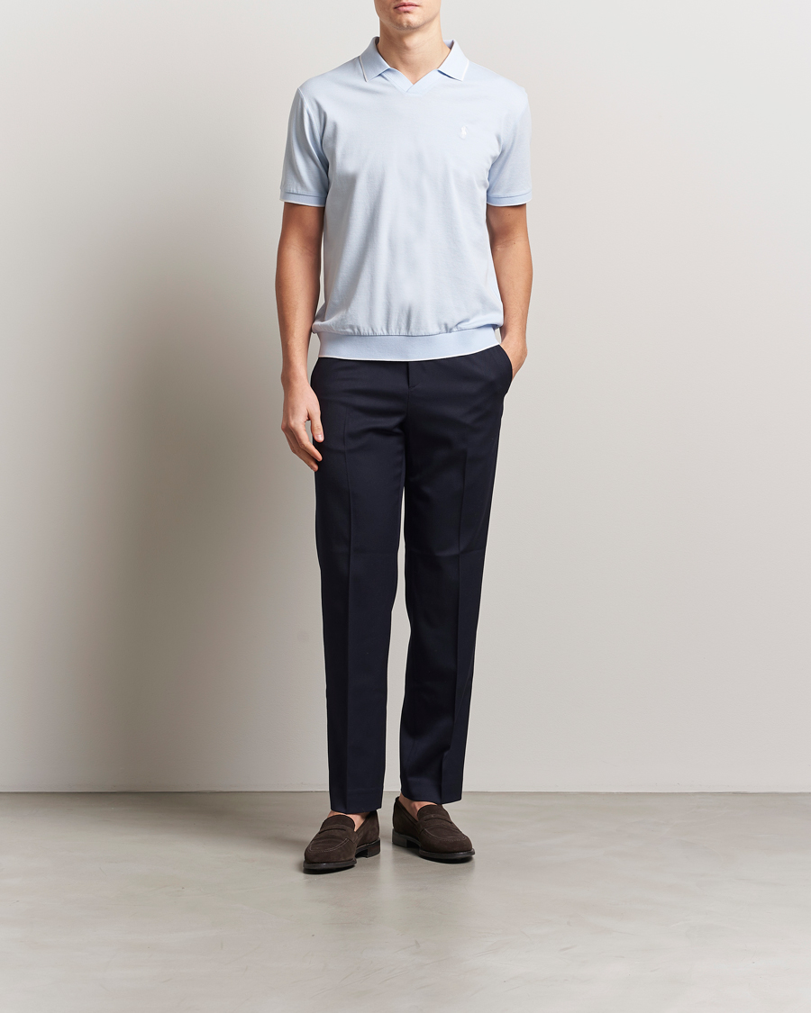 Men | Polo Shirts | Polo Ralph Lauren | Johnny Jaquard Knitted Polo Office Blue