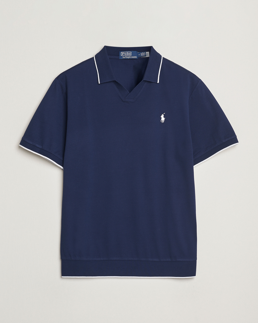 Men | Polo Shirts | Polo Ralph Lauren | Johnny Jaquard Knitted Polo Newport Navy
