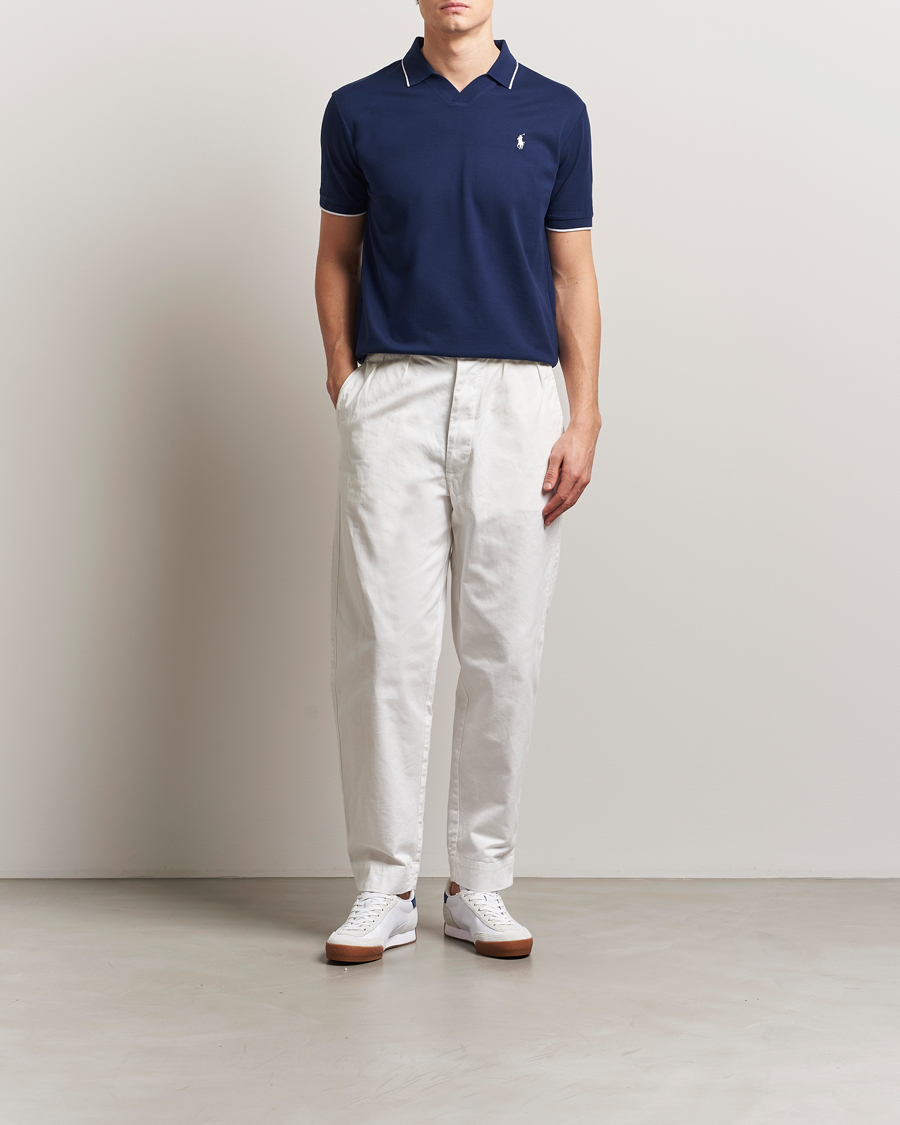 Men | Polo Shirts | Polo Ralph Lauren | Johnny Jaquard Knitted Polo Newport Navy