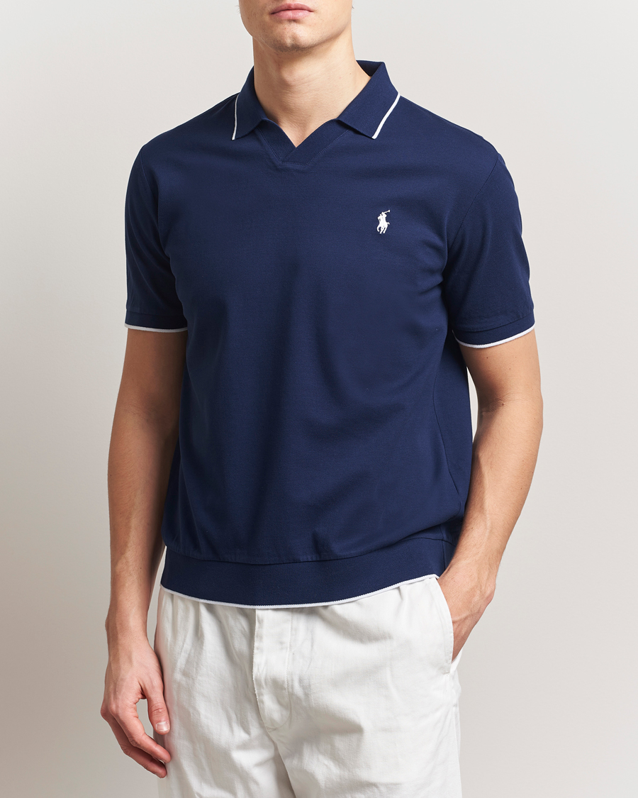 Men | Polo Shirts | Polo Ralph Lauren | Johnny Jaquard Knitted Polo Newport Navy