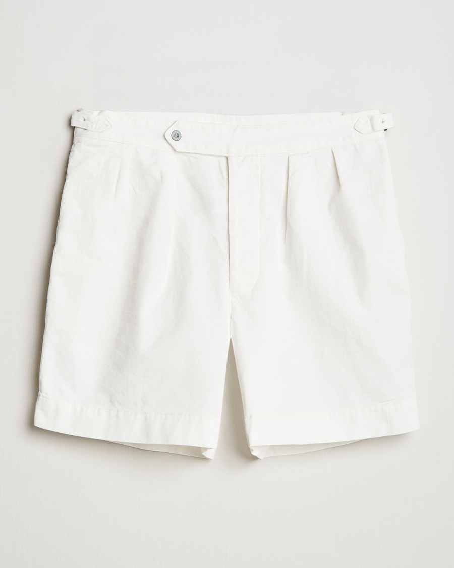 Men | Shorts | Polo Ralph Lauren | Rustic Twill Pleated Shorts Deckwash White