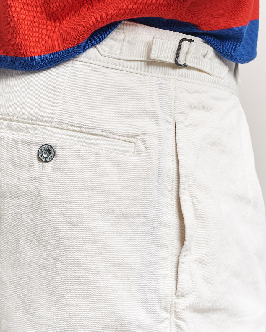 Men | Shorts | Polo Ralph Lauren | Rustic Twill Pleated Shorts Deckwash White