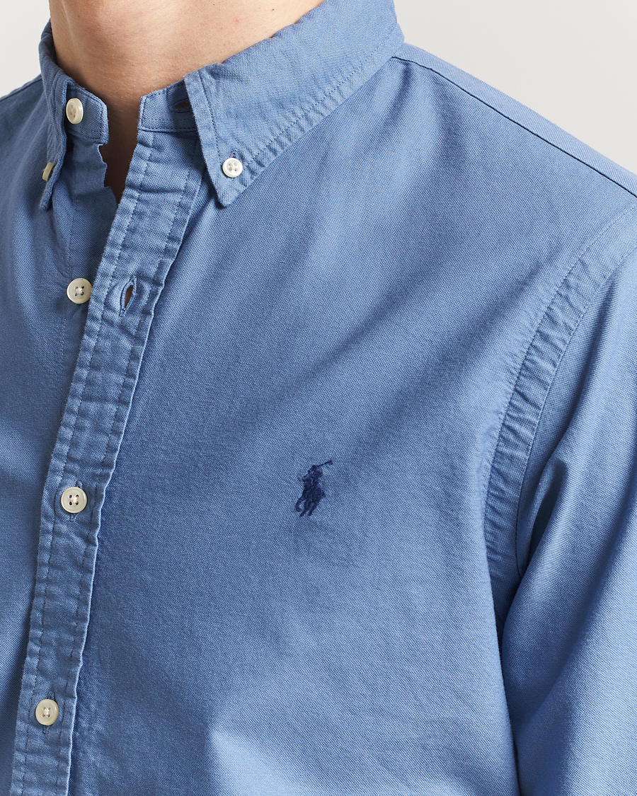 Men | Shirts | Polo Ralph Lauren | Slim Fit Garment Dyed Oxford Shirt Bastille Blue