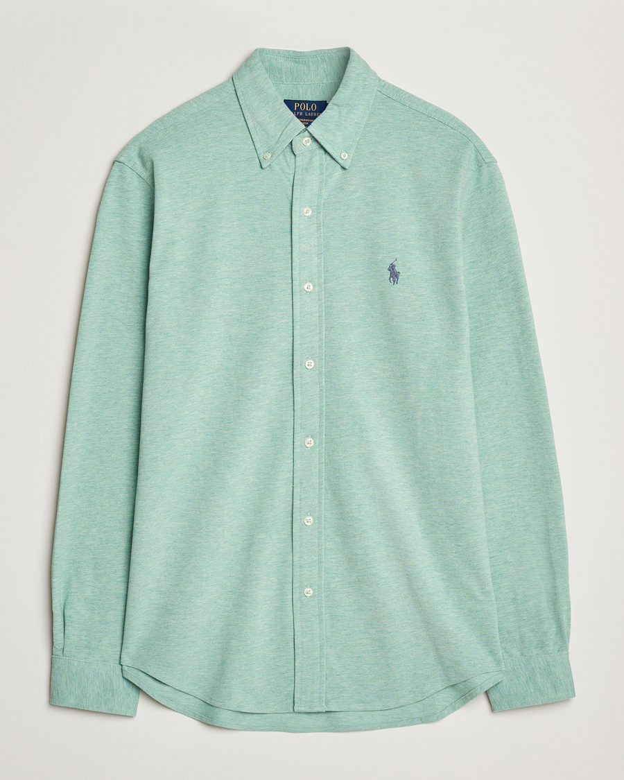 Men | Shirts | Polo Ralph Lauren | Featherweight Mesh Shirt Celadon Heather