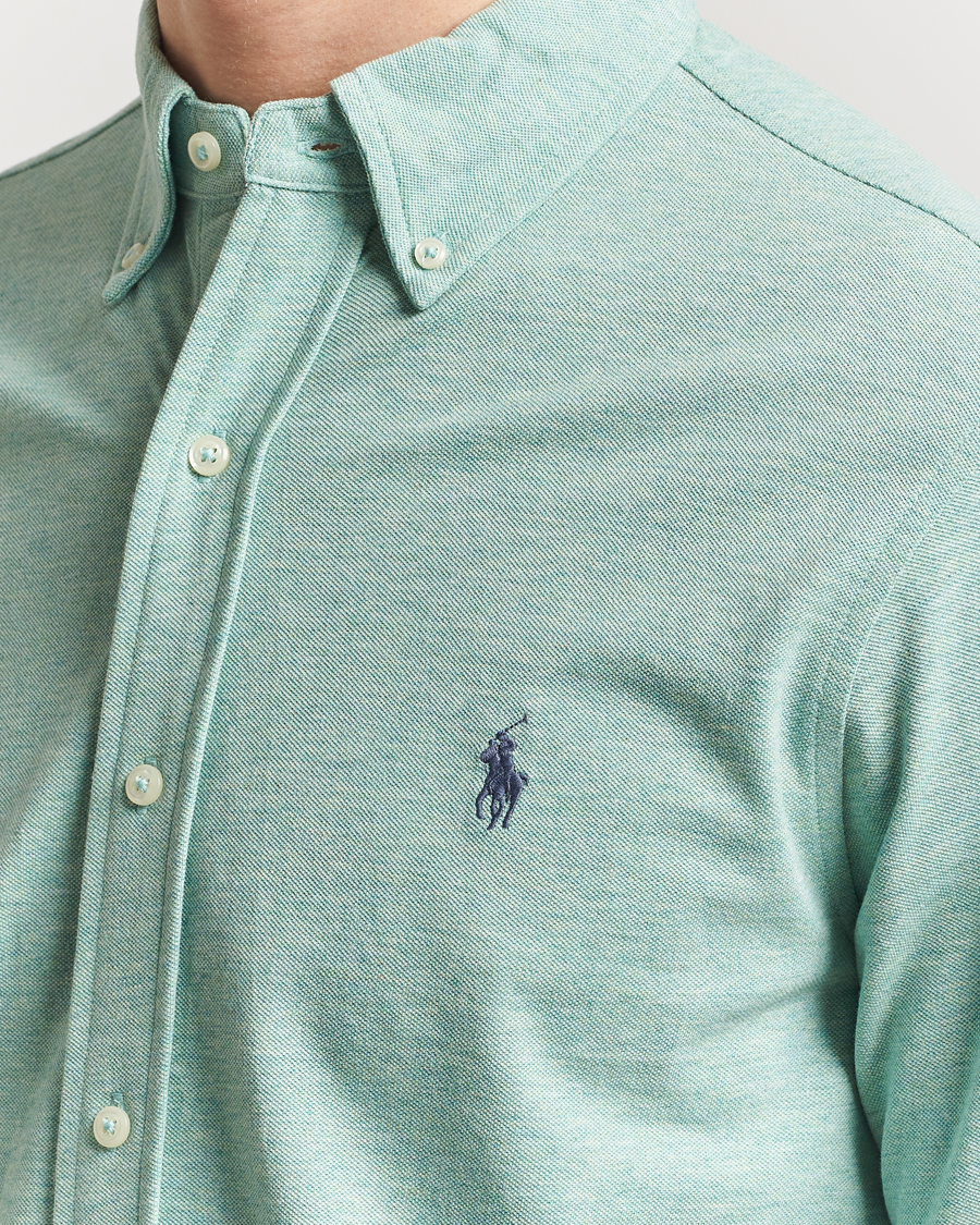 Men | Shirts | Polo Ralph Lauren | Featherweight Mesh Shirt Celadon Heather