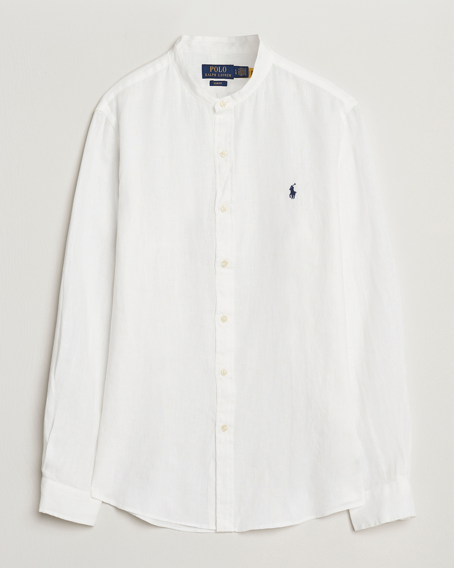 Men | Shirts | Polo Ralph Lauren | Slim Fit Linen Shirt Ceramic White