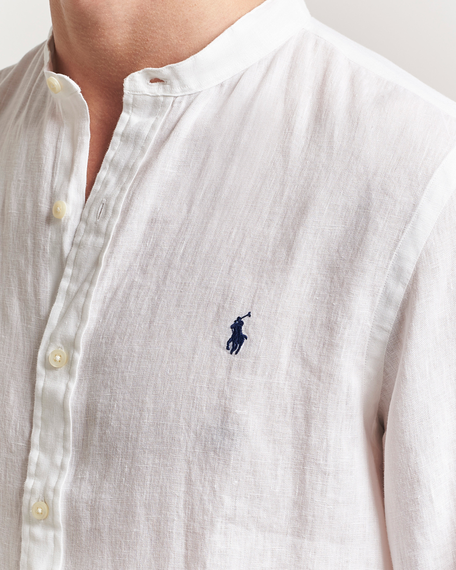 Men | Shirts | Polo Ralph Lauren | Slim Fit Linen Shirt Ceramic White