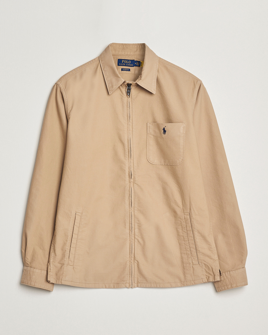 Men | Shirts | Polo Ralph Lauren | Full Zip Overshirt Surrey Tan