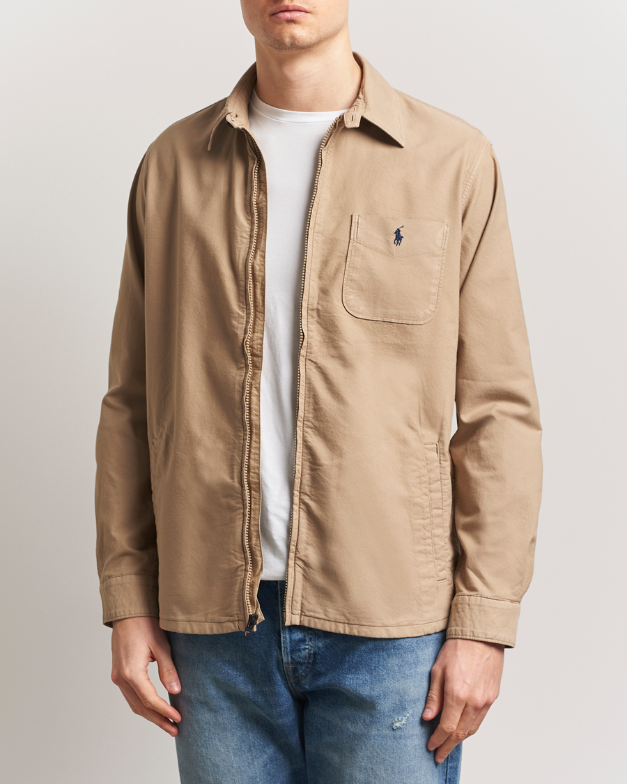 Men | Shirts | Polo Ralph Lauren | Full Zip Overshirt Surrey Tan