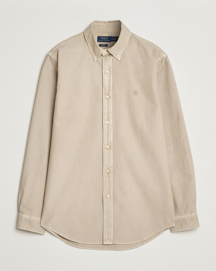 Men | Shirts | Polo Ralph Lauren | Custom Fit Dyed Oxford Shirt Olive