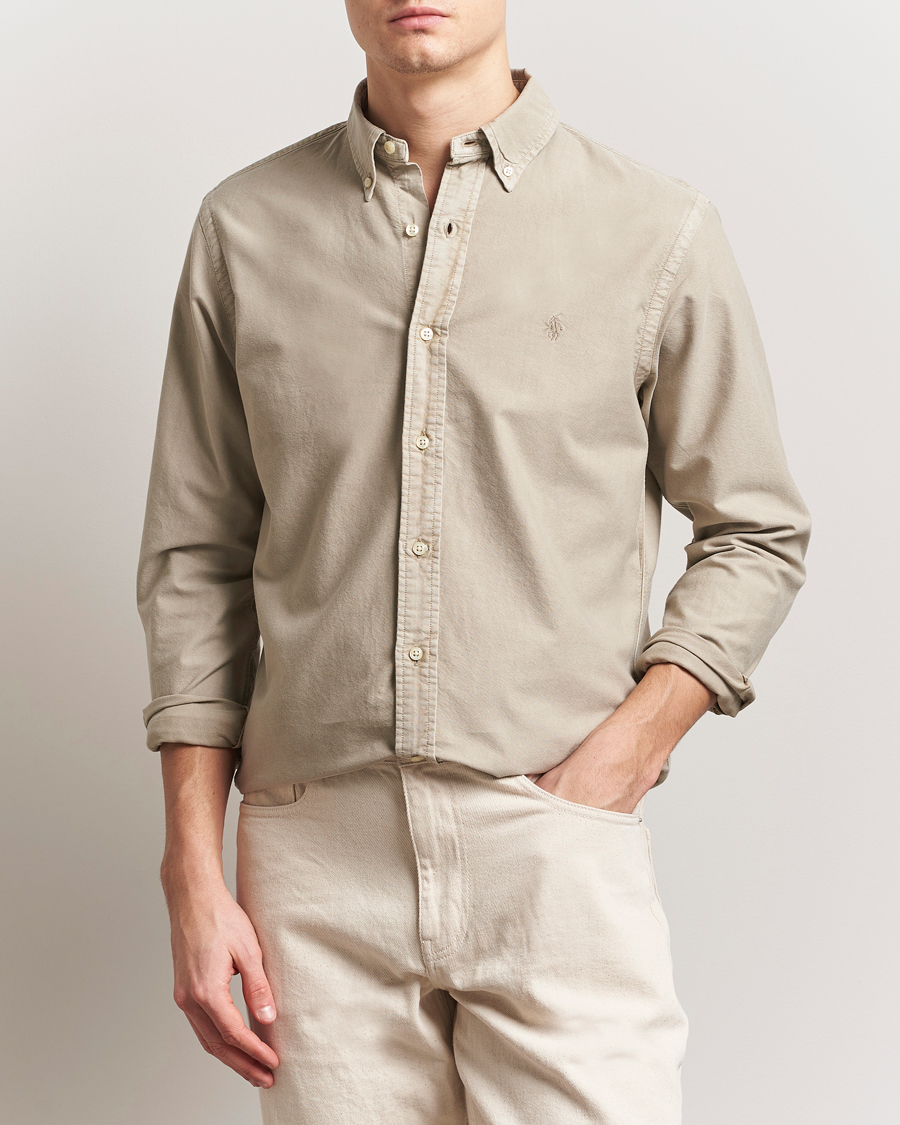 Men | Shirts | Polo Ralph Lauren | Custom Fit Dyed Oxford Shirt Olive