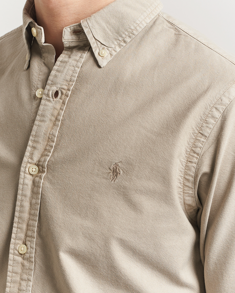 Men | Shirts | Polo Ralph Lauren | Custom Fit Dyed Oxford Shirt Olive